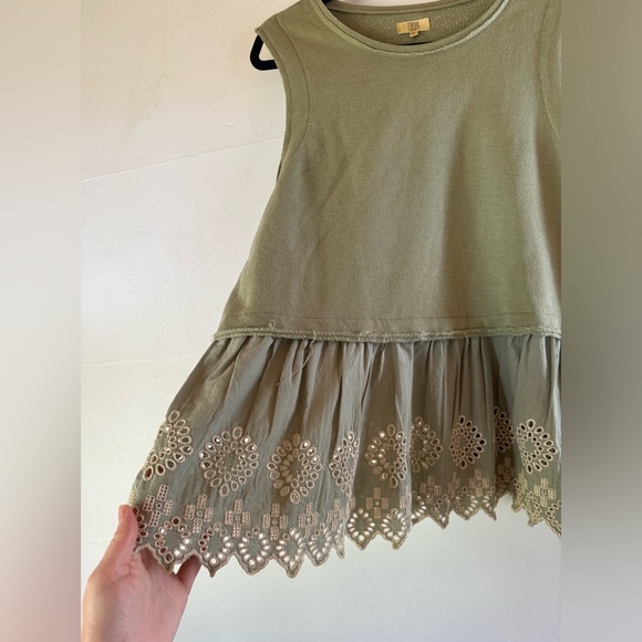 Women’s XL eyelet beach pool concert cottagecore Prairie fairy sweatshirt tank - Picture 4 of 6